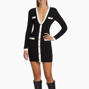NWT! L'AGENCE Uzma V-Neck Black Mini dress (S)